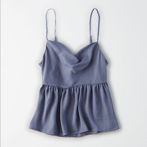 AE silky cowl neck babydoll top